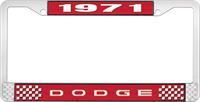 1971 DODGE LICENSE PLATE FRAME - RED