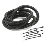 Convoluted Tubing, Flex Wire Cover/Tie, 1/2" x 1,8m, black