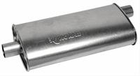 Muffler, Super Turbo, 2 1/4 in. Inlet/2 1/4 in. Outlet, Steel, Aluminized, Each