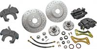 Disc Brakes, Big, Front, Cross-drilled/Slotted Surface Rotors, 2-piston Calipers, Drop Spindles, Chevy, Kit