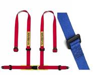 Clubman belt (ECE Approved) 4-point, shoulder pads included, Blue, Bolt in NEW PACKAGING
