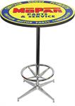 1948-53 Style Blue/Yellow Mopar parts And accessories Logo Pub Table With Chrome Base And Foot Rest