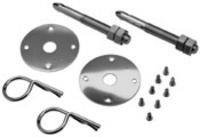HOOD PIN KIT. INCLUDES SCUFF PLATES, SAFETY PINS & MOUNTING HARDWARE.