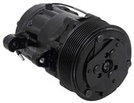 Sanden 706 Style "Peanut" A/C Compressor w/ 8-Rib Serpentine Clutch Pulley - Black Finish - SD7B10