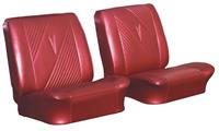 Seat Upholstery, 1965 GTO/Lemans, Front Buckets PUI, Black (BK)