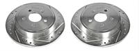 Brake Rotors, Drilled/Slotted, Iron, Zinc Dichromate Plated, Rear, Chrysler, Dodge, Pair
