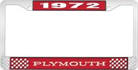1972 PLYMOUTH LICENSE PLATE FRAME - RED