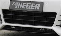 Rieger grill  centric, for front bumper, ABS plastic, glossy black, aluminium mesh, mounting equipment Golf 6: 10.08- | 3-dr., 5-dr., GTI, Variant, convertible