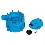 Cap and Rotor, Blue, Male/HEI, Brass Terminals, Clamp-Down