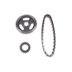 Timing Chain and Gear Set, Link Belt, Iron Cam Sprocket, Steel Crank Sprocket