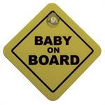 Sticker/Bordje, Baby On Board Info Bord Yellow 16x1
