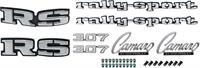 1969 Camaro Rally Sport; Exterior Emblem Kit; with 307