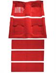 1969-70 Mustang Fastback Passenger Area Nylon Floor Carpet with Fold Downs - Red