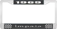nummerplåtshållare, 1969 IMPALA svart/krom, med vit text