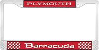 PLYMOUTH BARRACUDA LICENSE PLATE FRAME - RED