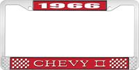 1966 CHEVY II LICENSE PLATE FRAME RED