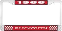1966 PLYMOUTH LICENSE PLATE FRAME - RED
