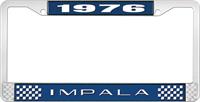 nummerplåtshållare, 1976 IMPALA  blå/krom, med vit text