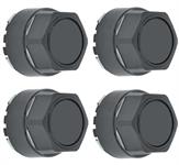 Wheel Center Cap Gloss Black with Metal Clip Set of 4