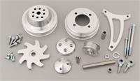 Pulley Kit, Billet aluminum, Serpentine