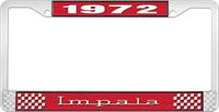 nummerplåtshållare, 1972 IMPALA röd/krom , med vit text