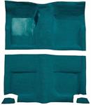 1965-68 Mustang Fastback Nylon Loop Floor Carpet without Fold Downs, with Mass Backing - Aqua