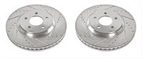 Brake Rotors, Drilled/Slotted, Iron, Zinc Dichromate Plated, Front, Ford, Pair