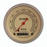 Speedometer, Vintage Series, 3 3/8 in. Diameter, 0-200 kph, Analog, Electrical, Flat Face, Each