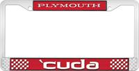 PLYMOUTH 'CUDA LICENSE PLATE FRAME - RED
