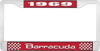 1969 BARRACUDA LICENSE PLATE FRAME - RED