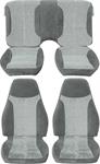 Camaro with Solid Rear Seat Light/Dark Charcoal Encore Velour Upholstery Set