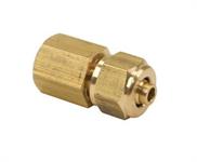 Compression Fitting, Straight, Brass, Gold Iridited, 1/8 in. NPT Female Threads, 1/4 in.
