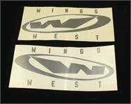 Sticker Wings West 23cm Silver