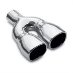 End Pipes Stainless Steel 2,25" in / 3x3,5" Out / 8,66" Long Dual Rect Re Dw