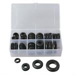Grommet Assortment, Rubber, Black, 48 Pieces, Plastic Storage Case, Kit