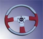 Steering Wheel Missile Silver / Red 360mm