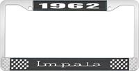 nummerplåtshållare, 1962 IMPALA svart/krom, med vit text