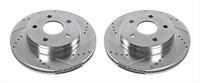 Brake Rotors, Cross-Drilled/Slotted, Iron, Zinc Dichromate Plated