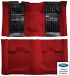 1971-73 Mustang Mach 1 Passenger Area Nylon Floor Carpet - Red with Black Pony Inserts