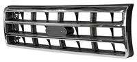 1987-91 Ford F-150, F-250, F-350, Bronco	 Grill Assembly	 W/O Emblem	 Chrome/Dark Argent