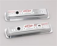 Chrome Center Bolt Valve Covers with Red Bow Tie