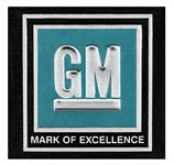 1964-67 GM Cars & Trucks - "GM Mark of Excellence" Seat Belt Buckle Decal - Aqua