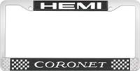 HEMI CORONET LICENSE PLATE FRAME - BLACK