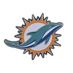 Emblem, NFL Miami Dolphins Logo, Painted, Heavy Duty Chrome