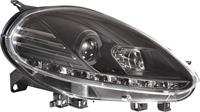 Set Koplampen incl. DRL passend voor Fiat Punto Evo 2009-2012 & Punto (199) 2012- - Zwart - incl. stelmotor