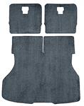 1987-93 Mustang Hatchback Rear Cargo Area Cut Pile Carpet Set with Mass Backing - Steel Blue