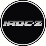 "GTA WHEEL CENTER CAP EMBLEM IROC-Z 2-1/8"" CHROME LOGO/BLACK BACKGROUND"
