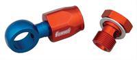 Fitting, Hose End, Straight, -6 AN Hose to Banjo 9/16 in.-24, Aluminum, Blue/Red Anodized, Each