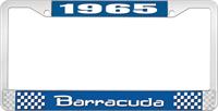 1965 BARRACUDA LICENSE PLATE FRAME - BLUE
