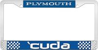 PLYMOUTH 'CUDA LICENSE PLATE FRAME - BLUE